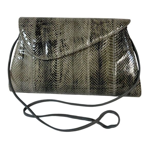 Vintage Jasmin Snakeskin Leather Clutch & Shoulder Bag - Picture 1 of 6